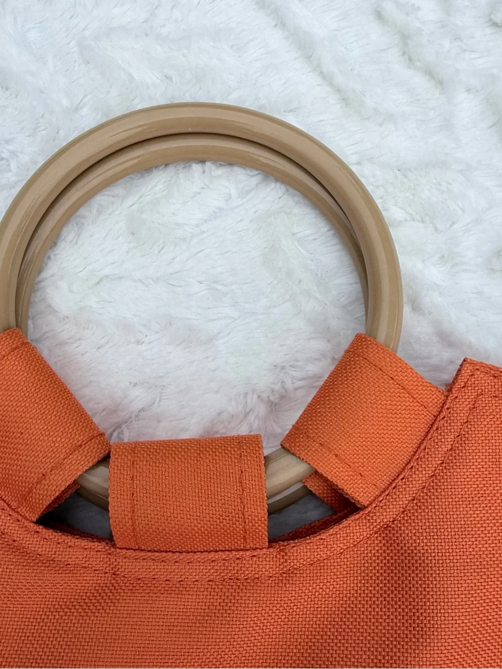 Aruba Orange Canvas Tote Bag with plastic Handles - like new